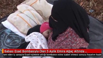Babası Esad Bombasıyla Ölen 5 Aylık Emira Ağaç Altında Yaşıyor