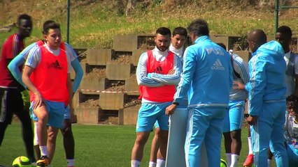 Les Marseillais à l'entraînement ce matin à la Commanderie