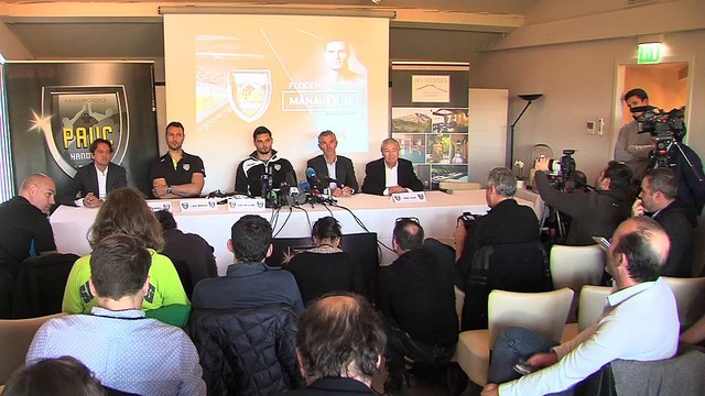 Florent Manaudou arrive au PAUC HandBall, extraits de la conférence de presse.