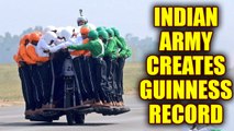 Indian Army creates new Guinness World Record with 58 men on one bike; Watch Video | Oneindia News