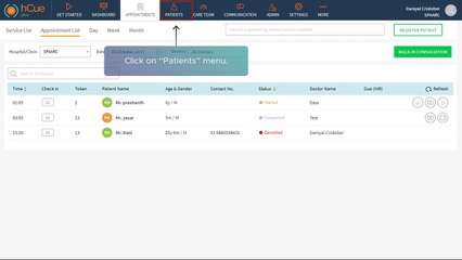 hCue Dental Software-How to view case history of a patient in patients menu?