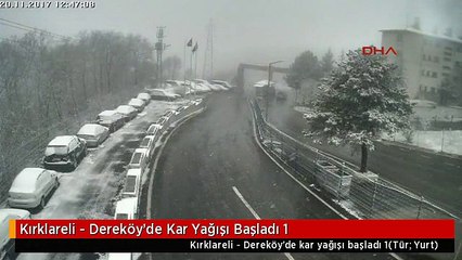 Kırklareli - Dereköy'de Kar Yağışı Başladı 1