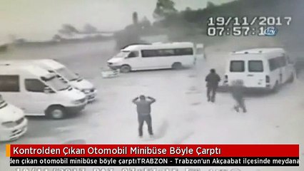 Kontrolden Çıkan Otomobil Minibüse Böyle Çarptı