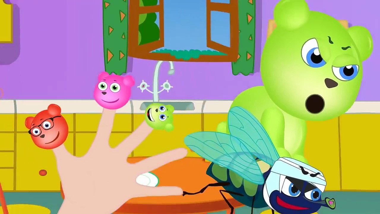 Mega Gummy Bear Fight The Sickness Finger Family Nursery Rhymes for kids Toys Fun