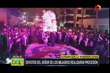 La Victoria: a pesar del robo sufrido, Cristo Morado salió en procesión