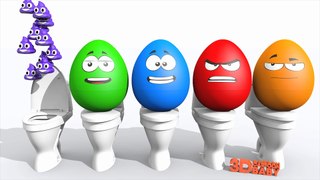 Learn Colors with Toilet and Surprise Eggs Prank 3D for Kids Toddlers Color Balls Smiley Face