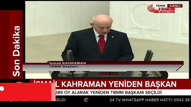 İsmail Kahraman yeniden Meclis Başkanlığı'na seçildi