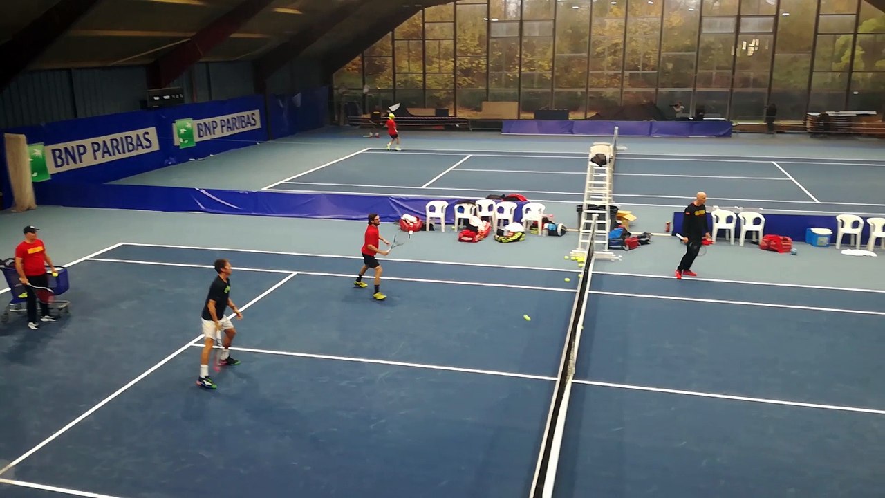 Premier entraînement des Belges en France