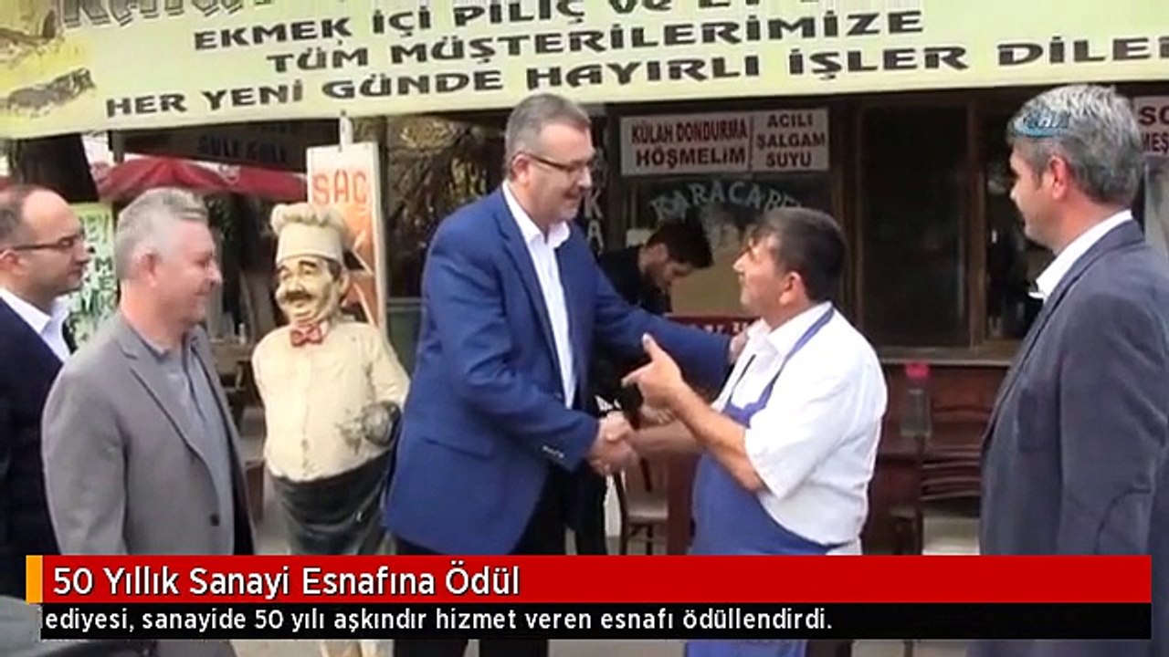 50 Yıllık Sanayi Esnafına Ödül