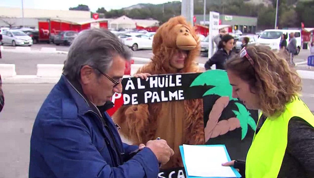 Alternatiba et les Amis de la Terre contre l'utilisation de l'huile de palme à Châteauneuf
