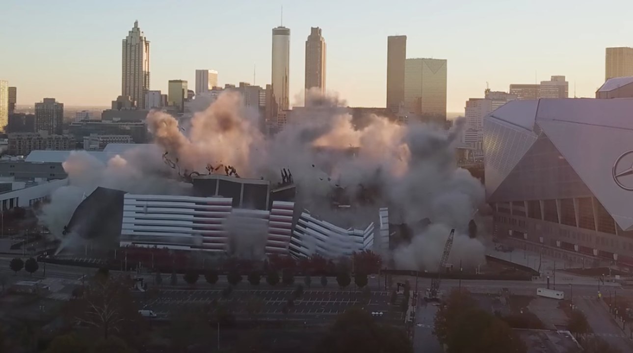Drone Footage Shows Historic Georgia Dome Implosion