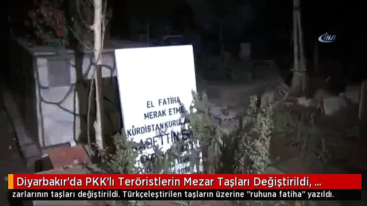Diyarbakır'da PKK'lı Teröristlerin Mezar Taşları Değiştirildi, "Ruhuna Fatiha" Yazıldı