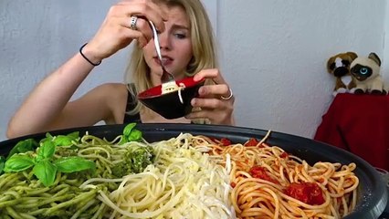 ITALIAN FLAG Of Pasta + COOKING | MUKBANG #61