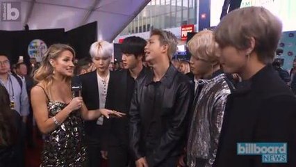 Niall Horan, Khalid & Marshmello Gush Over BTS at the 2017 AMAs | Billboard News