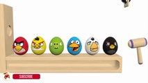 Learn Colors With Surprise Eggs Angry Birds Xylophone WOODEN HAMMER Soccer Balls for Kids