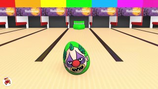 Learn Colors With Surprise Eggs Halloween Bowling for Children Kids Toddlers