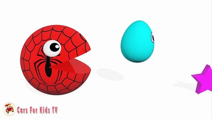 Learn Colors and Learn Shapes With Pacman Surprise Eggs for Children - Colours for Kids to Learn