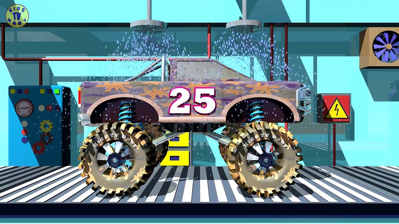 Monster Truck - CAR WASH - Vehicles for Kids