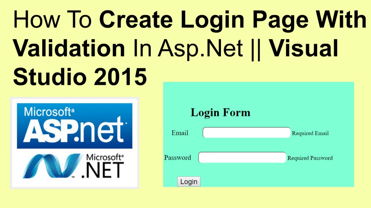 How to create login page with validation in asp.net || visual studio 2015