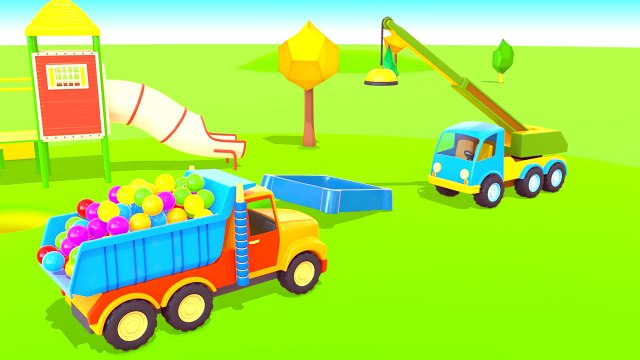 Cartoons and videos for kids. Helper cars #4. A playground for cars. Truck cartoon on #KidsFirstTV-oE10q-aspTg