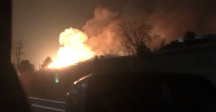 Huge Fire Erupts in Auburn Hills, Michigan