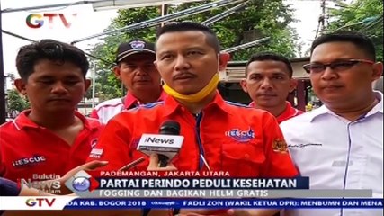 Rescue Perindo Fogging dan Bagikan Helm Gratis