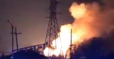 Gas Main Break Sparks Huge Fire in Auburn Hills, Michigan
