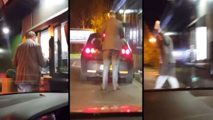 Drunk Man Walks Through Drive Thru