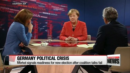 Merkel signals readiness for new election after coalition talks fail