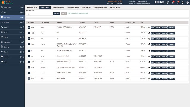 hCue Pharmacy Software-How to edit a purchase?