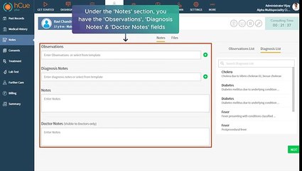 hCue Practice Management Software : How to create Notes?