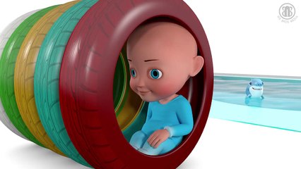 Learn Colors for Kids with POOL BABY & Color TIRE - Colors for Crying Babies