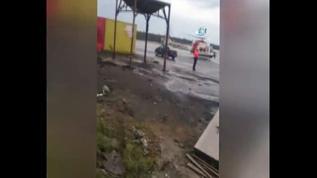 Rus bayraklı geminin mürettebatı helikopterle böyle kurtarıldı