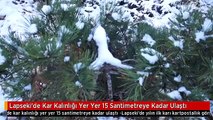 Lapseki'de Kar Kalınlığı Yer Yer 15 Santimetreye Kadar Ulaştı