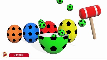 Learn Colors With Soccer Balls for Children - Colors Surprise Eggsfor Kids