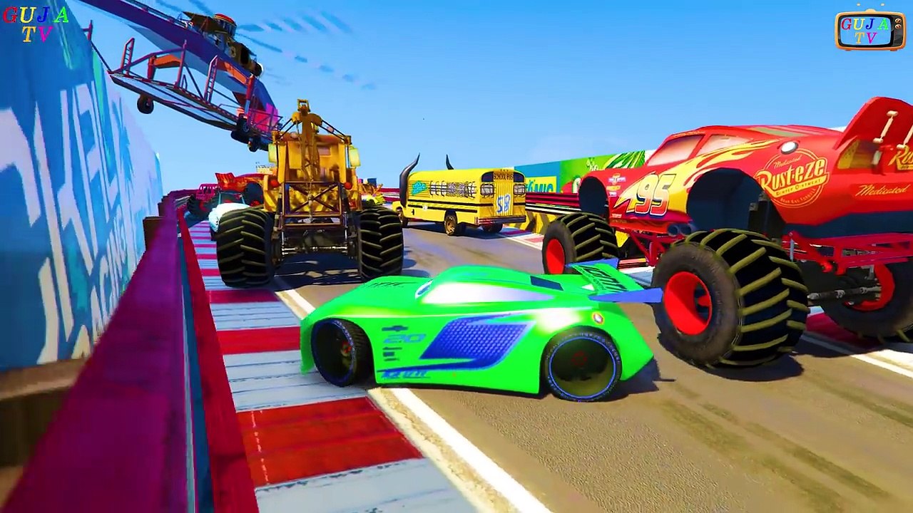 Cars 3 Color Jackson Storm Disney Cars 3 Color Ligthning McQueen Monster Truck Spiderman