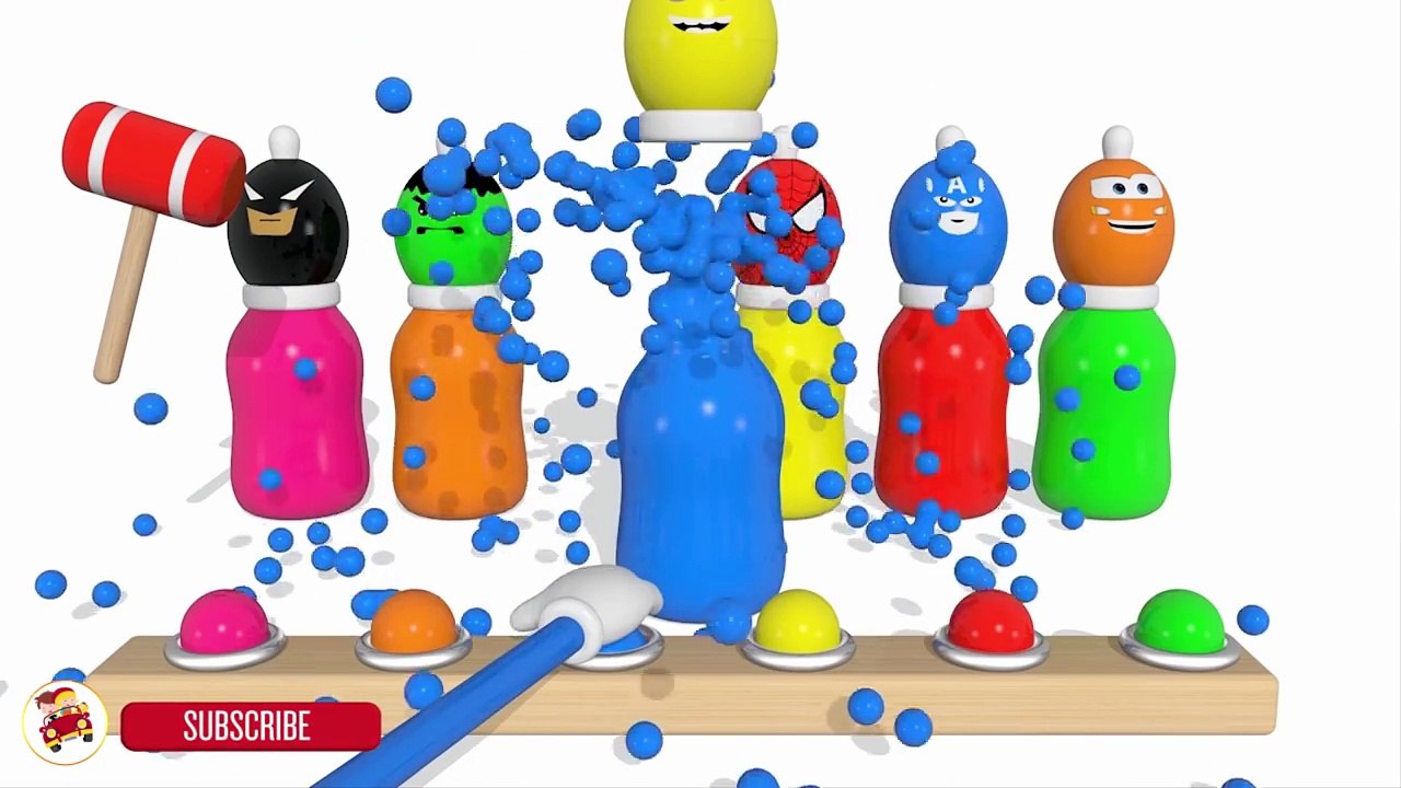 Learn Colors With Surprise Eggs Baby Bottles for Children - Finger Family for Kids Toddlers