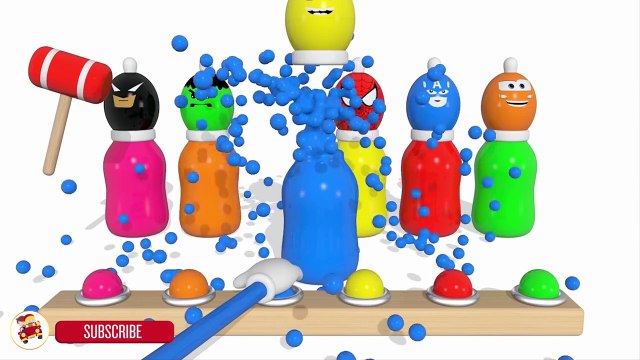 Learn Colors With Surprise Eggs Baby Bottles for Children - Finger Family for Kids Toddlers