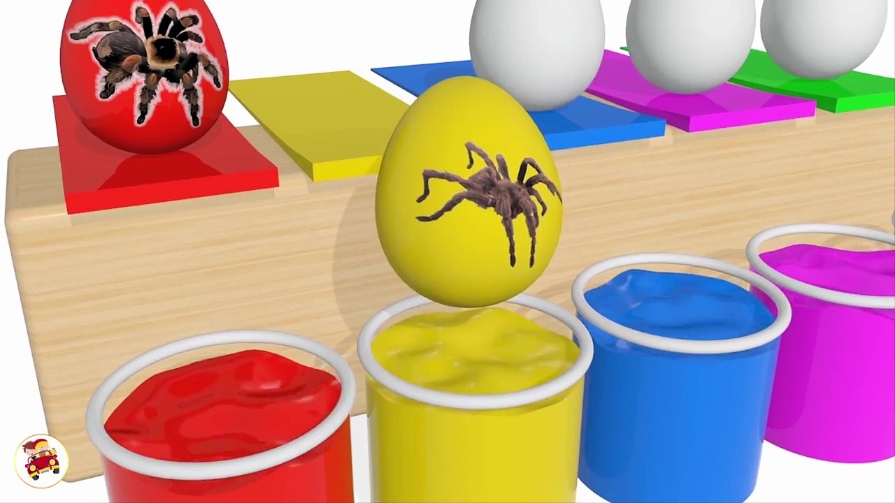 Learn Colors With Surprise Eggs Giant Spider for Children Toddlers - Colours for Kids