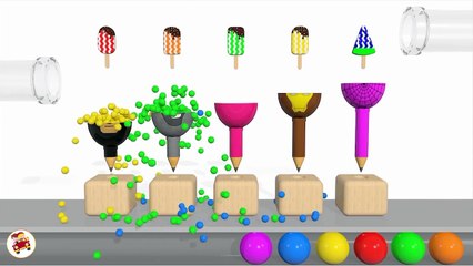 Learn Colors With Surprise Eggs Wooden Pencil Ice Cream Xylophone for Children Toddlers Kids