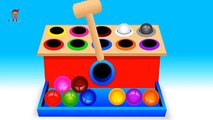 Learn Colors and Numbers 1 - 10 with Wooden Hammer Toys & Balls for Kids - Preschool Learning Video