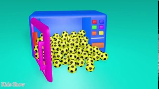 ✿ Learn colors with Microwave TOY and many 3D BALLS Video for Kids and Children - YouTube