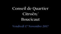 Conseil de Quartier Citroën/ Boucicaut du Vendredi 17 Novembre 2017