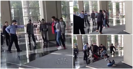 Guarda chinês usa técnica de Judo para libertar refém das garras de um homem armado