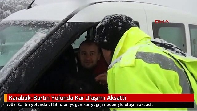 Karabük-Bartın Yolunda Kar Ulaşımı Aksattı