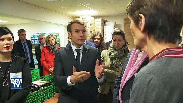 On accueille trop mal , dit Macron, interpellé par une bénévole des Restos du cœur