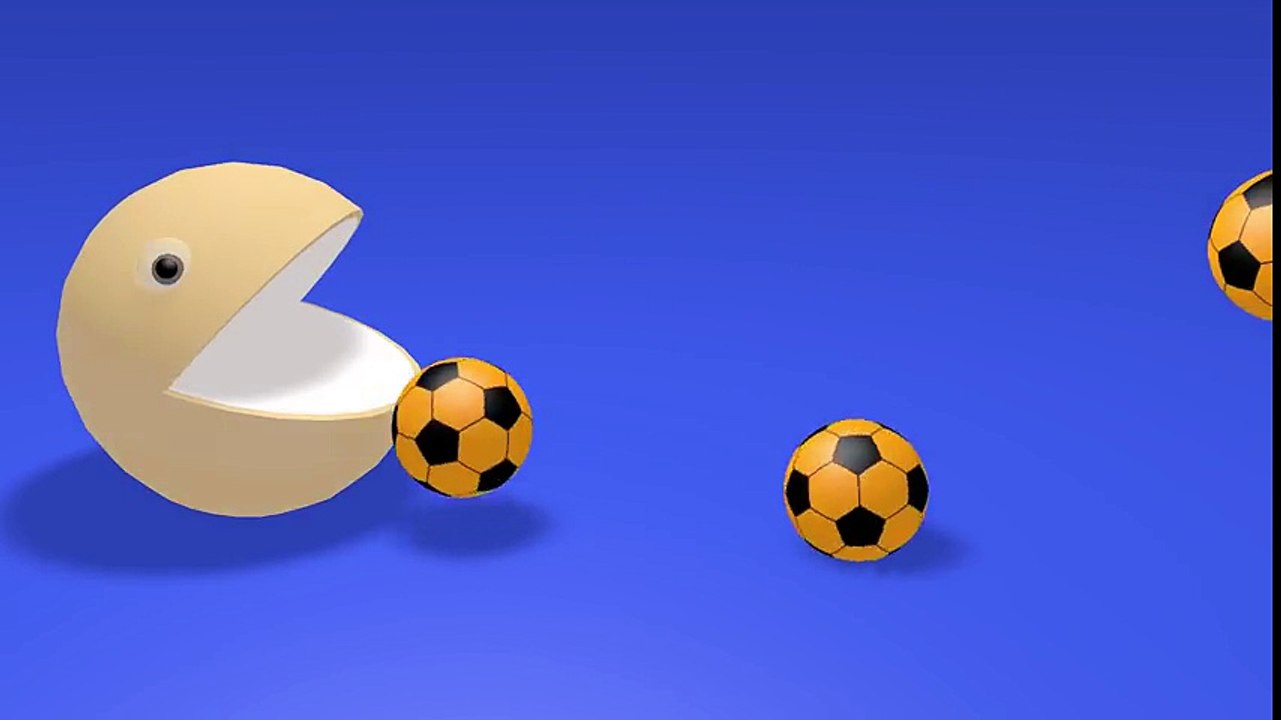 Learn Colors With 3D Soccer Ball And Pacman For Kids, Toddlers, Children, Babies