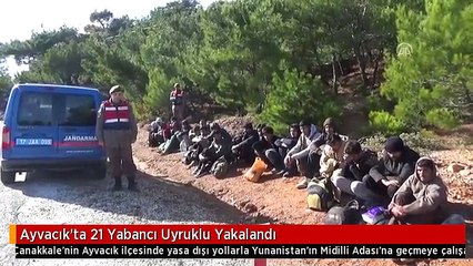Ayvacık'ta 21 Yabancı Uyruklu Yakalandı