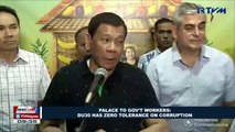 Palace to government workers: Du30 has zero tolerance on corruption