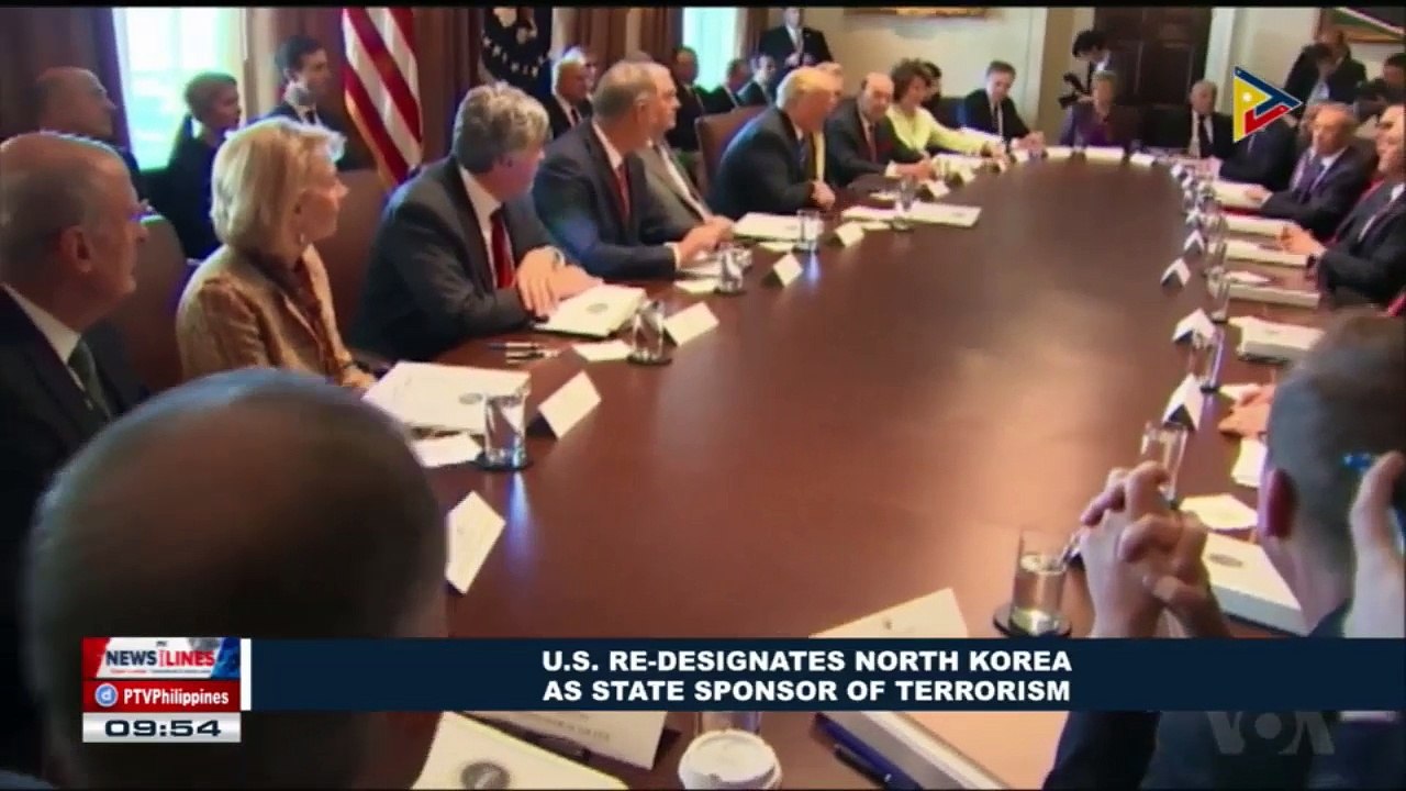 GLOBAL NEWS | US re-designates North Korea as state sponsor of terrorism